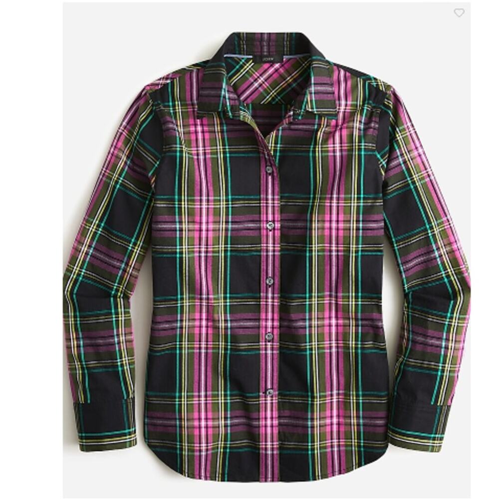 J. Crew Slim-fit Button Down Shirt in Pink Stewart Tartan Size 4